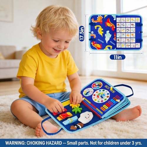 Montessori Busy Board for Toddlers – Sensory Busy Book with Buckles, Zippers, Letters, Animals, Toddler Activities – Fine Motor Skills Development Learning for Boys Girls Travel Activity - Image 4