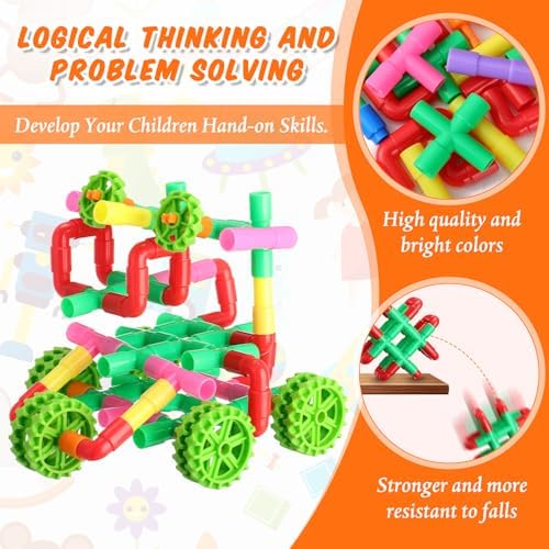 Libima 248 Pcs Tube Toy Building Pipes Tubular Stem Blocks for Kids - Image 3