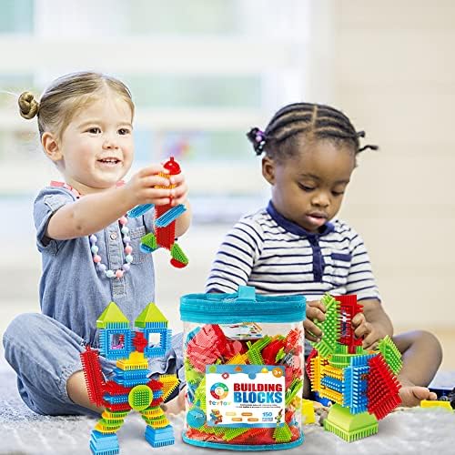 Baby Building Toys, 150pcs Bristle Shape 3D Building Blocks Toy Set - Image 2