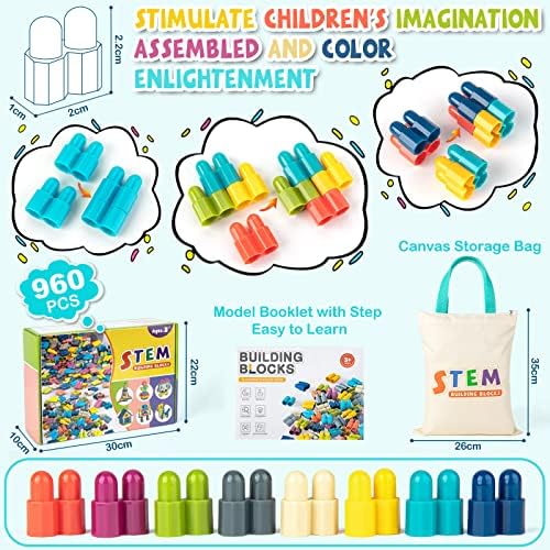 KODATEK 960 Pcs Building Toys, STEM Building Blocks Set for Kids Ages 4-8 - Image 2