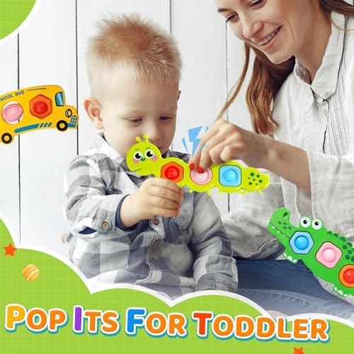 3PC Fidget Popper Sensory Toys Airplane Travel Activities for Toddlers Pop It Fidget Toys for 12+ Month Babies 1 2 3 Year Old Girls Boys Christmas Stocking Stuffer Easter Basket Stuffer Gift - Image 4