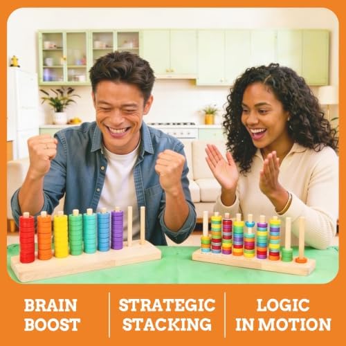 Color Stack Challenge Game, Sorting & Stacking Toys for Toddlers - Image 3