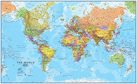 Giant World Map - Mega-Map Of The World 46 x 80 - Laminated - 2026 Updated by MapsInternational