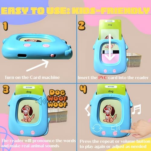 Talking Flash Cards for Toddlers 1-3, Montessori Speech Therapy Toy with 274 Sight Words Learning for Kids, Preschool Learning Activities, Educational Toys for 1 2 3 4 5 Year Old Boys & Girls - Image 2
