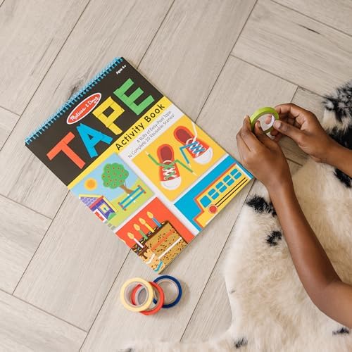 Melissa & Doug Tape Activity Book for Kids with 4 Easy-Tear Tape Rolls (Blue, Green, Red, Yellow) & 20 Reusable Scenes on Spiral-Bound Sheets, Road Travel Toys for Kids Ages 4+, 0.45 inch (Pack of 2) - Image 2