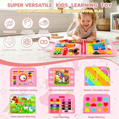 Busy Board Montessori Toys for Children,Felt Sensory Activity Board Sorting Toy for Kids - Image 3