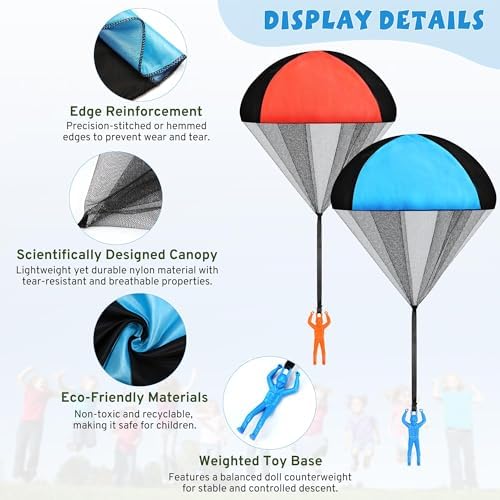 Parachute Toy for Kids, Outdoor Toys Flying Parachute Men, Inside & Outside Toys for or 3 4 5 6 7 8 9 10 11 12 Year Old, Christmas Stocking Stuffers for Kids Grandkids Ideal 2025 Unique Party Favors - Image 6