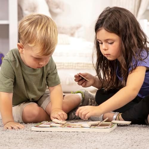 Melissa & Doug Hide and Seek Farm Wooden Activity Board with Barnyard Animal Magnets (Pack of 12) - Image 7