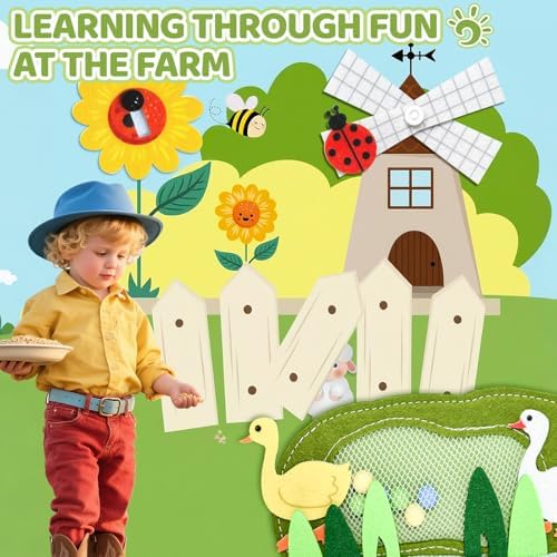 Aurasys Farm Busy Book Montessori Travel Toy for Toddlers - Image 3