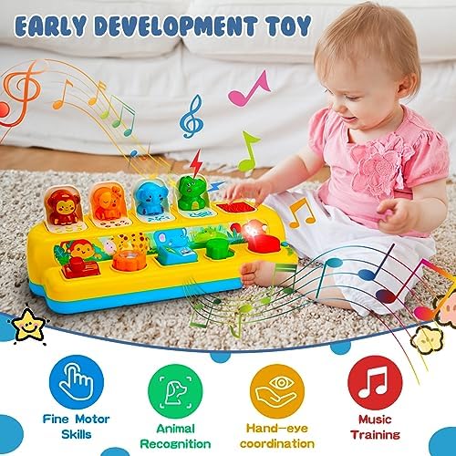 Baby Pop Up Toys with Music & Light Montessori Toys for 1 Year Old Boy Girl - Image 5