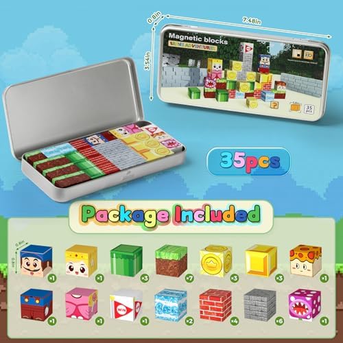 Magnetic Building Blocks for Kids 3-8, STEM Travel Toys with Storage Box - Image 2