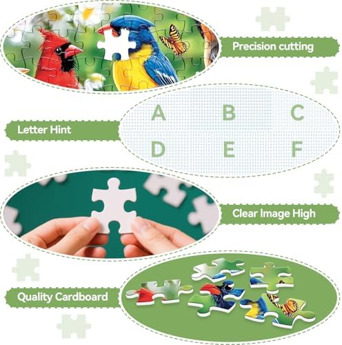 300 Piece Puzzles for Adults – Colorful Birds & Blooming Flowers Jigsaw, Relaxing 300 Piece Puzzles for Adults Large Piece, for Puzzle Fans, Kids & Seniors (20.5" x 15") - Image 3