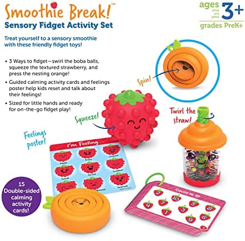 Learning Resources Smoothie Tea Break!™ Sensory Fidget Activity Set, Sensory Toys for Toddlers, Social Emotional Learning, SEL Skills, Fine Motor Skills, Ages 3+,19 Pieces - Image 6