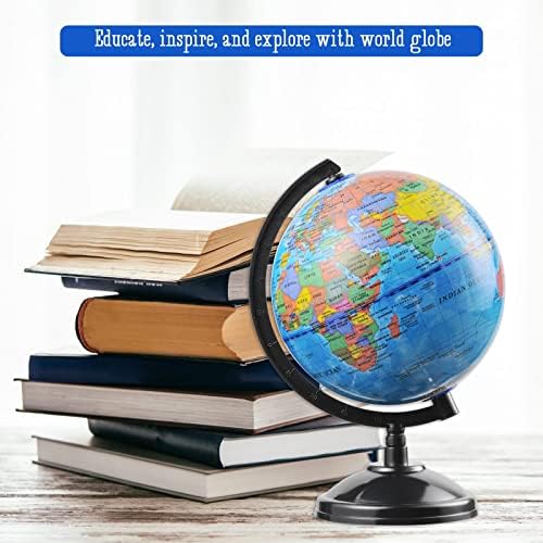 World Globe for Kids Learning - 6 inch Interactive Earth Globe with Stand for Children Students Educational Geography, Spinning World Globes Map Decorative Kids Room Classroom, Desk, Office, Home - Image 3