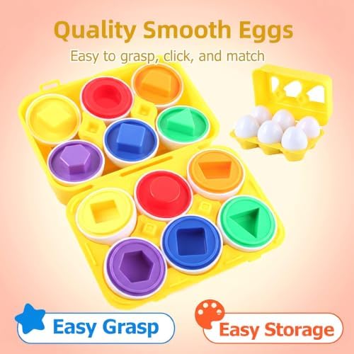 Montessori Sorting Toy Color & Shape Matching Eggs, Gifts for Ages 12M+ - Image 5