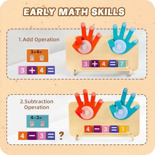 Preschool Learning Toys for Toddlers 3+ Years, Educational Number Counting Blocks for Kids, Homeschool Supplies for Math Manipulates, Finger Counting Math Toy, Montessori Toys for Kids Age 3+ - Image 3