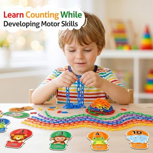 Fine Motor Skills Toys Plastic Chain Links Counting Games for Kids - Image 6