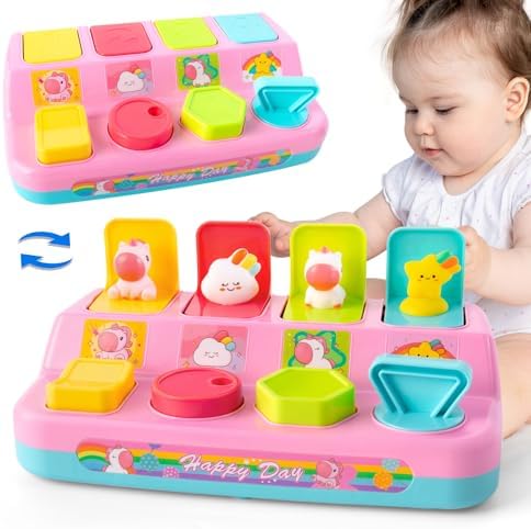 Tovol Zerky Montessori Pop Up Cause & Effect Toddler Toy for 1-3 Years Old by Tovol+Zerky