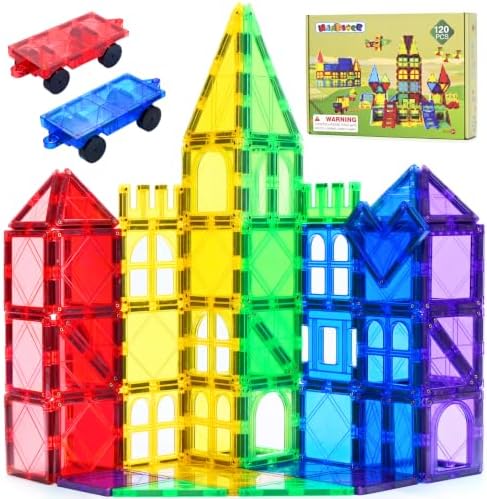 MAGBLOCK 120PCS Magnetic Tiles Building Blocks Construction Toys for Kids by Magblock