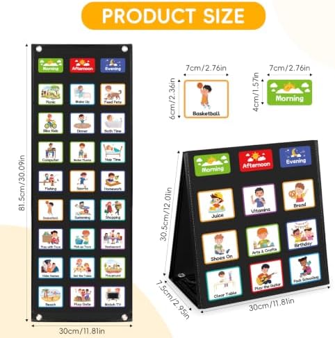 Visual Schedule for Kids with Autism Chore Reward Chart, Bedtime Routine Chart for Toddlers, Double Side Weekly Planner Board with 135 Cards for Home School Planner, Autism Learning Materials - Image 2