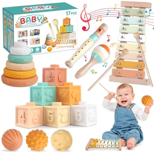 6-in-1 Montessori Baby Toy Set with Musical Instruments Toddler Baby Gift by Wuzhineisn