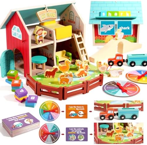 INIFEIDALA Montessori Farm Dollhouse for Toddlers 3-5 by INIFEIDALA