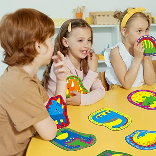 SpriteGru 9 Pieces Kids Lacing Cards, Double Sided Sewing Cards in 9 Dinosaurs with 9 Colorful Laces, Imagination Development Lacing Toys Games for Children Educational and Learning Activity - Image 6