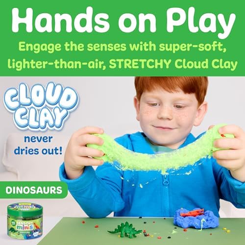 Creativity for Kids Sensory Minis Dinosaur Kit | Cloud Clay Sensory Toy for Toddlers | Squish, Scoop & Discover Dinosaur Figures | Screen Free Summer Supplies for Travel Activities (Ages 3+) - Image 2
