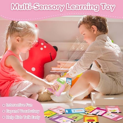 Alotwan Spanish Talking Flash Cards, Bilingual Español & English (Pink) - Image 4