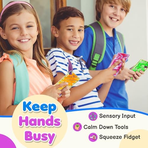 Squishy Sensory Fidget Autism Toys for Kids: Sensory Toys for Special Need 6 Pack Maze - Quiet Fidgets Sensory Filled Goo for Calming Down Classroom, Adult Office,Travel Essentials, Kid Students Gifts - Image 5