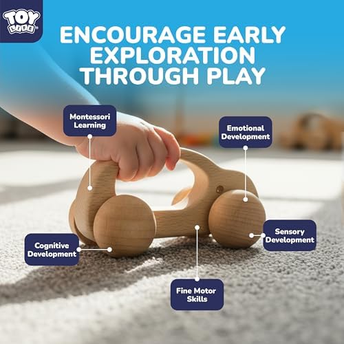 TOY Life Wooden Toys Cars, Montessori Baby Toys 6-12 Months, Wooden Baby Toys Rattle Cars for Toddlers 1-3, Baby Boy Nursery Decor, Montessori Toys for 1 Year Old Boy (6 PCS Rattle Set) - Image 4