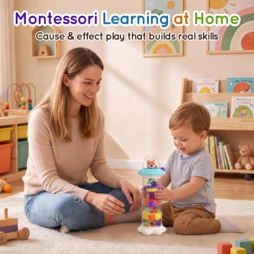 Montessori Ball Drop Toy for Space Activity Tower Kids Ages 3-6 - Image 2