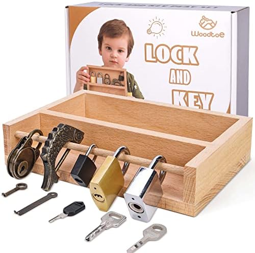 Woodtoe Montessori Lock and Key Toy Set, Wooden Learning Toy for Kids 3‑6 by Woodtoe