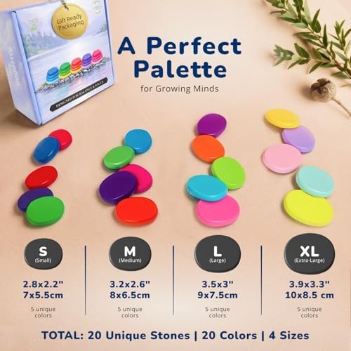 LEOGOR Extra-Large Wooden Stacking Rocks (20 PCS) – Montessori Balancing Stones for Toddlers 1-3 – Safe Sensory Open Ended Play Toys & STEM Building Blocks for Boys & Girls - Image 5