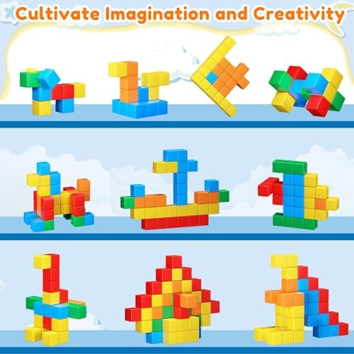 KAEILORU Magnetic Blocks Toys for Toddler Girls Boys Age 3-5 5-7 4-8 Magnetic Building Cubs Stem Sensory Toys, Preschool Learning Activities Birthday Gift for 3 4 5 6 7 Year Old - Image 6
