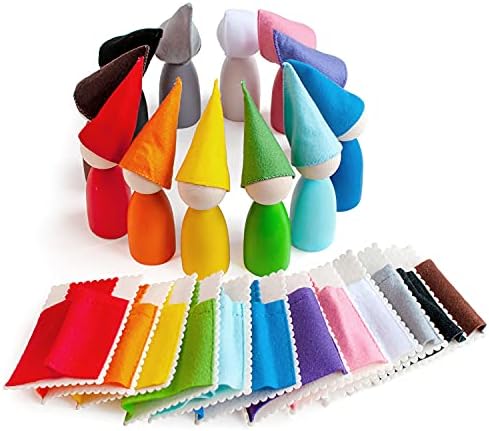 Ulanik Peg Dolls with Hats and Beds Montessori Toys for 1 Year Old by Ulanik