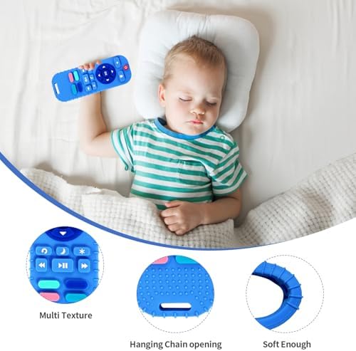 Hooku Silicone Teething Toys for Babies 0-6 Months, Teethers for Babies 6-12 Months, Remote Teether for Baby, Sensory Toys for Babies, Baby Chew Toys - Image 2