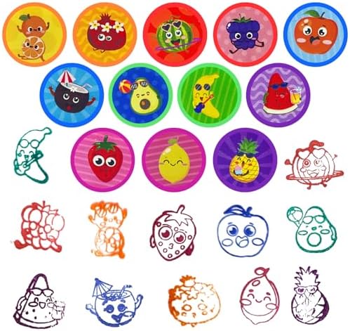 Cinrobiye 24 Pcs Summer Fruit Stampers Party Favor Set, Cute Fruit Stamps for Kids Birthday Party, Classroom Rewards, Carnival Prizes, Goody Bag Fillers, Summer Themed Party Supplies - Image 2