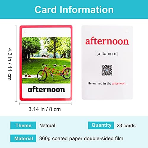 Lilias Natural Flash Cards, Toddler Learning Toys, Preschool Learning Toys, Homeschool Supplies, Learning Supplies for Kindergarten, 4.3 X 3.14 Inch, 23 Cards in Set - Image 2