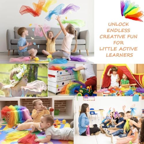 12 Colors 36Pcs Square Dance Scarves for Play, Music Dance Class, 24 Inches - Image 2