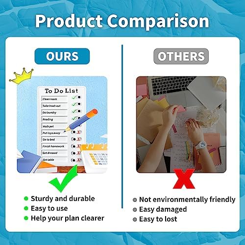 4 Pieces Chores Chart for Kids Multiple Kids - Reusable to Do List with Detachable Cardstock, Sliding Routine Chart, Daily Schedule, and Checklist Board - Image 4