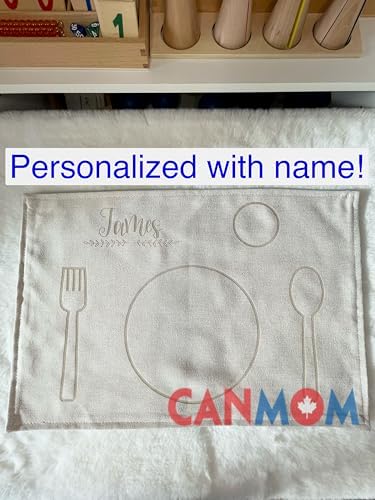 Montessori 100% Cotton Placemat & Napkin Set – Machine Washable Table Setting Mat for Kids, Handmade Practical Life Learning Tool - Image 6