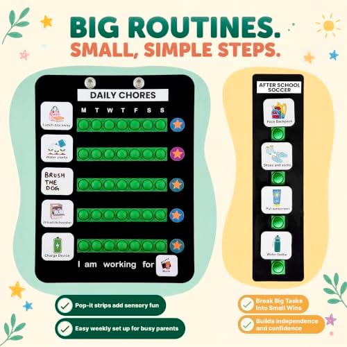 Visual Schedule for Kids, Magnetic Chore Chart & Reward System for Home, Toddler Daily Routine Board with 100 Picture Cards, Goal Magnets, Behavior Chart for Morning & Bedtime - Image 5