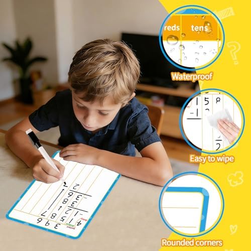 12 Pack Double Sided Division Dry Erase Board,12" x 9" Multiplication Flash Cards,Math Manipulatives Small White Board for Kids,Math Games Chart for Preschool Learning,Homeschool Essentials - Image 4