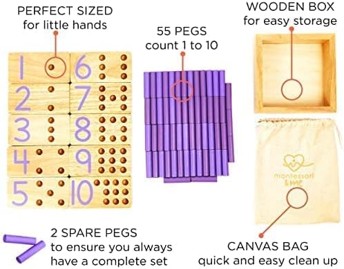 Counting Peg Board - Montessori Math and Numbers for Kids - Wooden Math Manipulatives Materials - Image 3
