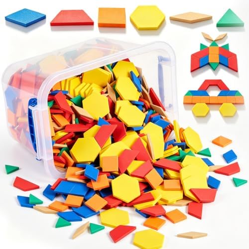Jexine 800 Pcs 6 Styles Foam Counters Color Tiles Color Sorting Tiles, Math Counters, Sorting Toy, 3D Shapes Manipulatives, Counting, Learning, Classroom Crafts, Bingo for Kids with Storage Box by Jexine