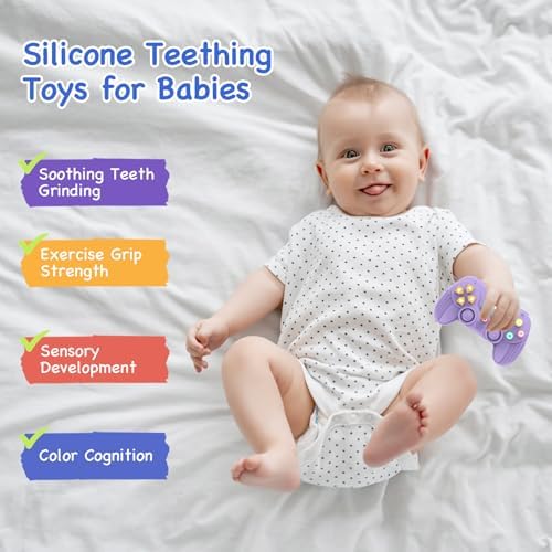 Hooku Silicone Teething Toys for Babies 0-6 Months, Teethers for Babies 6-12 Months, Remote Teether for Baby, Sensory Toys for Babies, Baby Chew Toys - Image 3