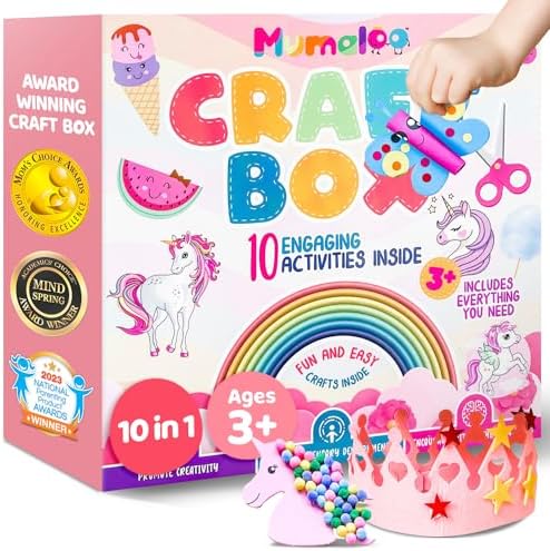 Mumaloo Kids Craft Kit – 10 Unicorn & Mermaid Art Projects by Mumaloo