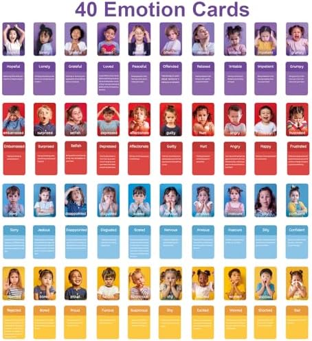 41 Pcs Emotions Flash Cards for Toddlers Feelings Therapy Materials - Image 3