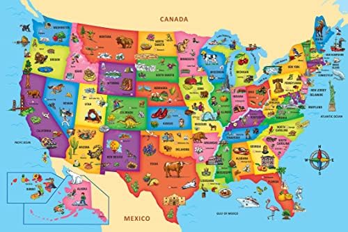 MasterPieces Floor Puzzle - Jumbo Size 80 Piece Jigsaw Puzzle for Kids - USA Map Shaped Puzzle - 3ftx2ft - Image 2